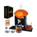Football Whiskey Decanter Set With Spout Football Chiller Glasses Tray,47oz