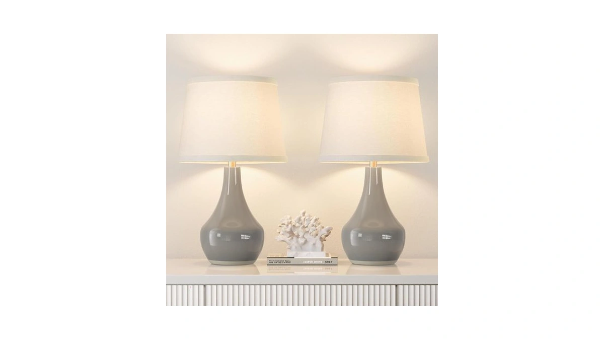 Seealle Modern Ceramic Table Lamps For Night Stands - Bedside