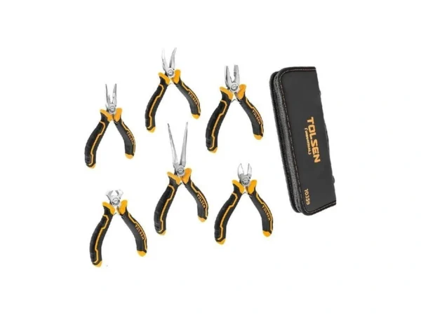 Tolsen 6-piece Mini Pliers Set, Needle Nose, Diagonal, Long Nose,