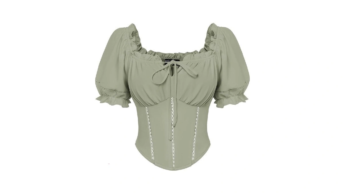 Scarlet Darkness Vintage Corset Tops For Women Renaissance Blouse Off