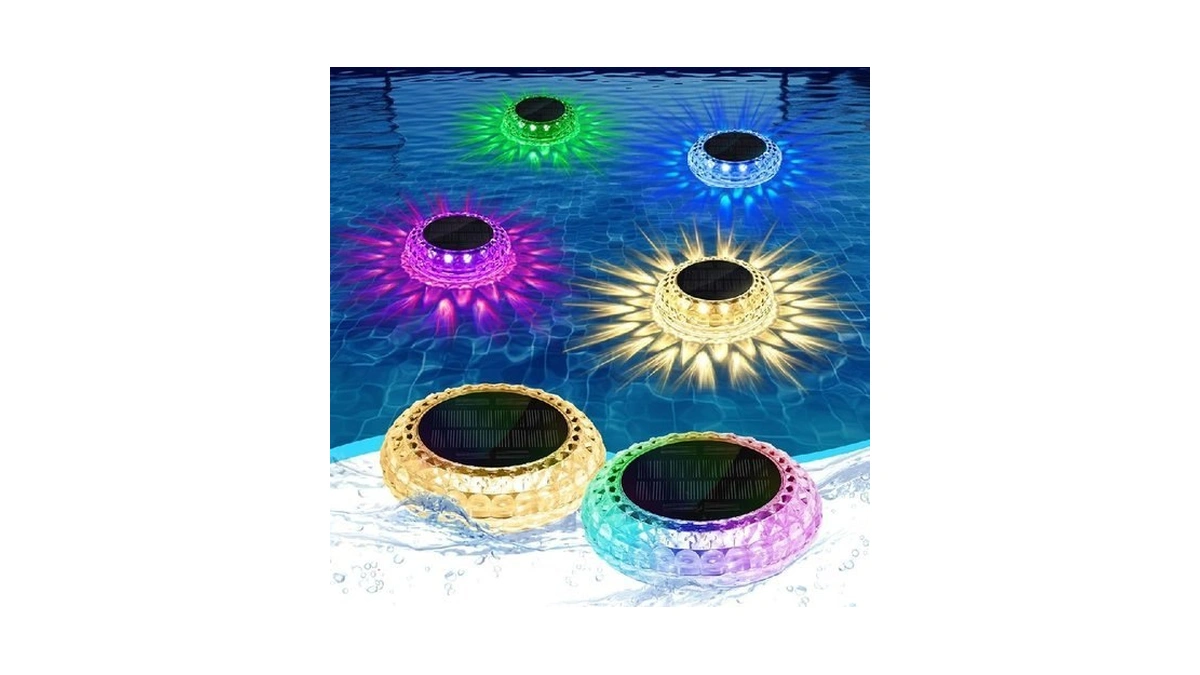 Libozmko Solar Floating Solar Pool Lights For Party, 2 Pack