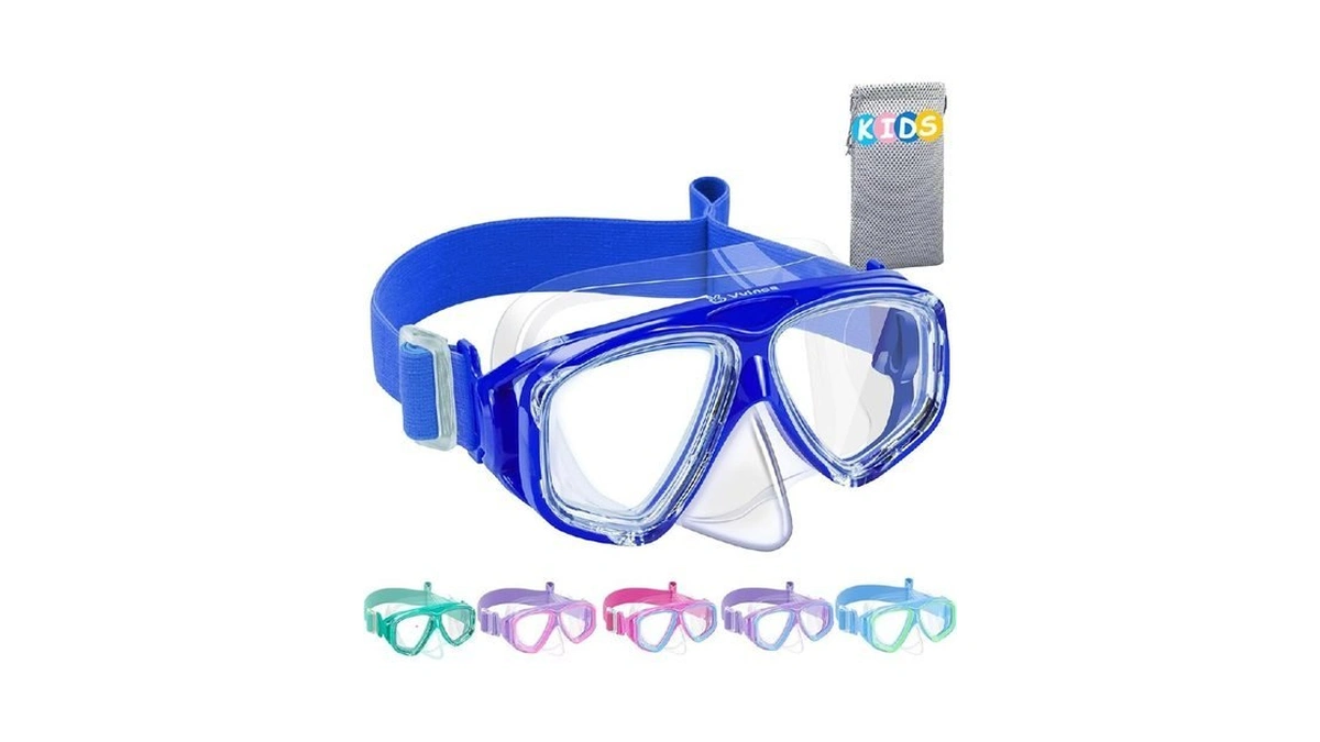 Vvinca Swim Goggles With Nose Cover, Kids Snorkeling Diving Mask