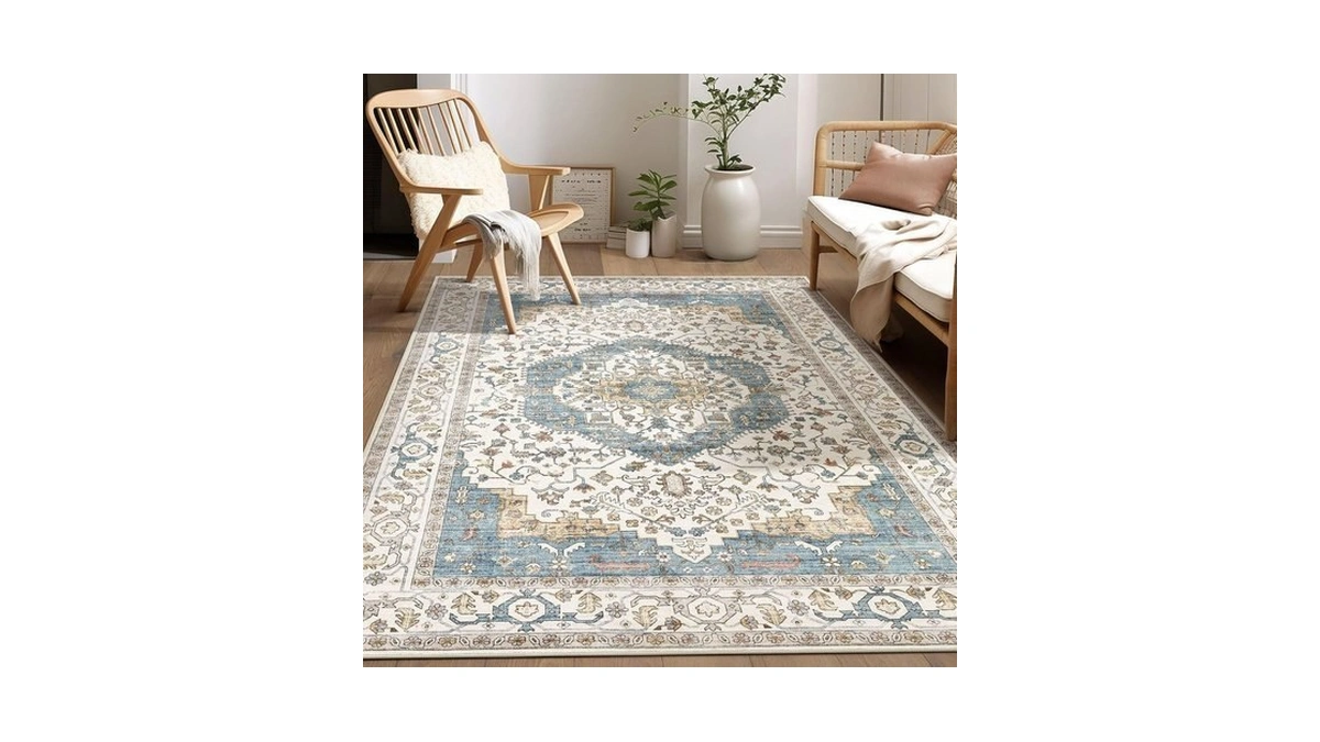 Area Rug For Living Room - 7x9 Soft Washable Oriental