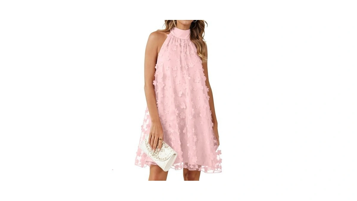 Gleeneat Womens Summer Halter Bridal Shower Cocktail Short Wedding Guest