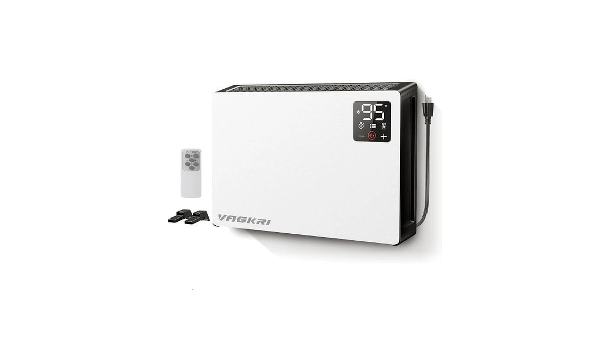 Vagkri Quiet Electric Space Heater, Wall Mounted Heater 1500w Fast