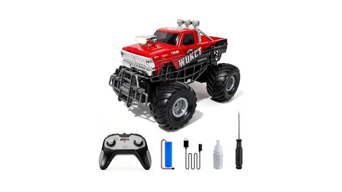 Highspeed Entry Level Red Rc Monster Truck With Light Spray