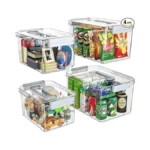 Magdesigner Plastic Storage Bins With Lids Stackable Organization And Storage