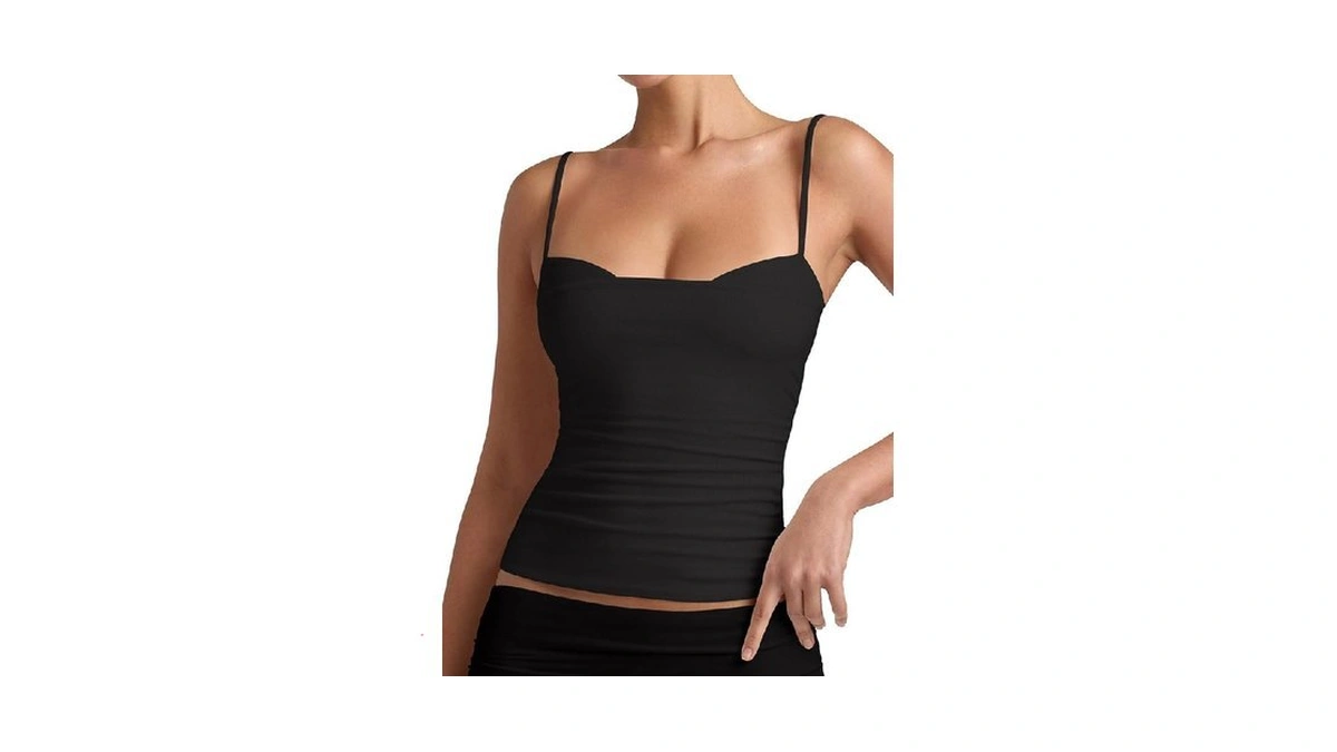 Pinkmstyle Double Lined Camisole Tops For Women Spaghetti Strap Tank