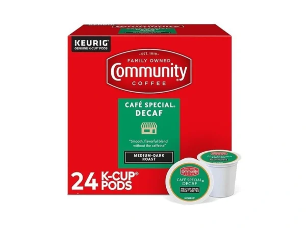 Community Coffee Cafe Special Decaf 24 Count Coffee Pods, Medium