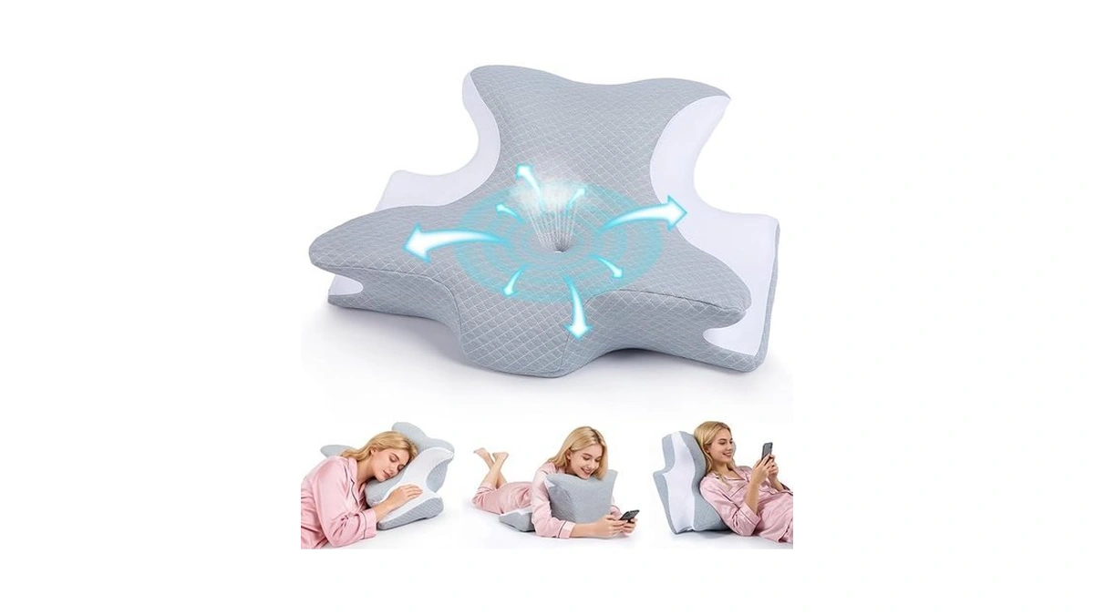 Lnzhao Reading Pillow For Bed, Ergonomic Memory Foam Wedge Pillow