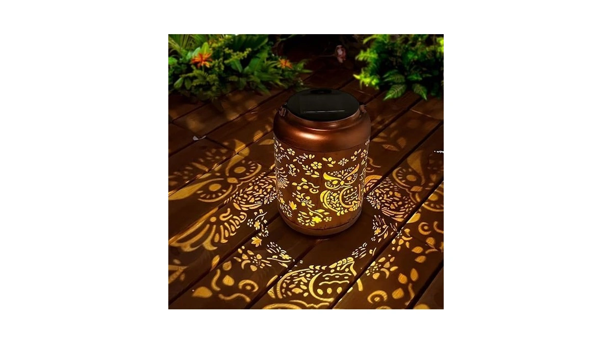 Hongland Solar Lanterns Outdoor Gifts For Women, Waterproof Hollowed-out Owl
