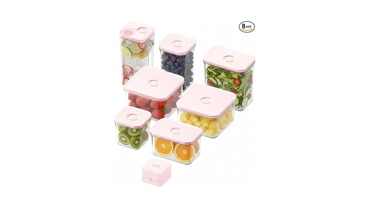 Vakuen Premium Airtight Food Storage Containers Rose 8p/set, 6pcs Container,
