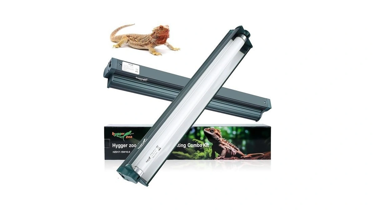 Hygger Zoo T8 Reptile Light Fixture Combo Kit 15w 18.3in