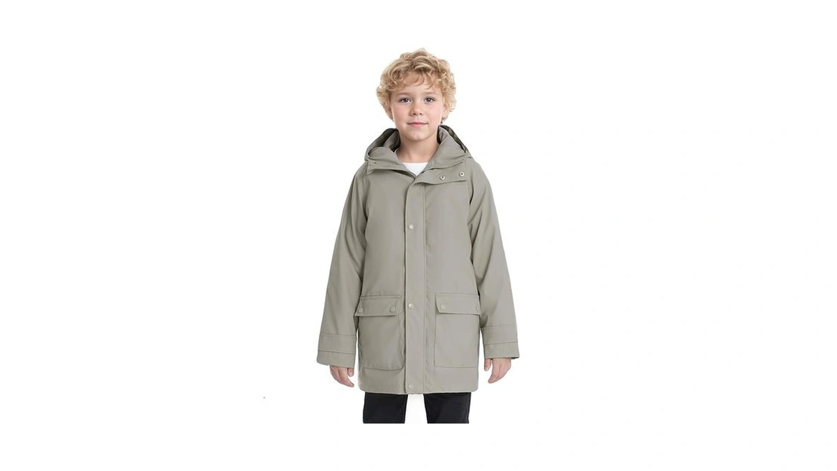 Solocote Kids Rain Jacket Hooded Lined Rubber Raincoats For Girls