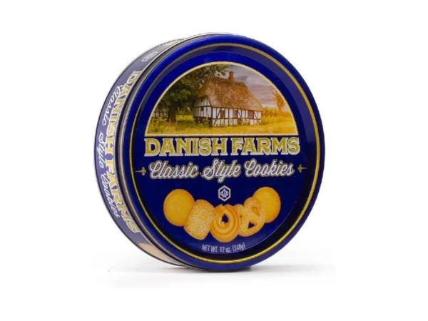 Danish Farms Traditional Butter Cookies, 12-oz. Blue Cookie Tin, Traditional