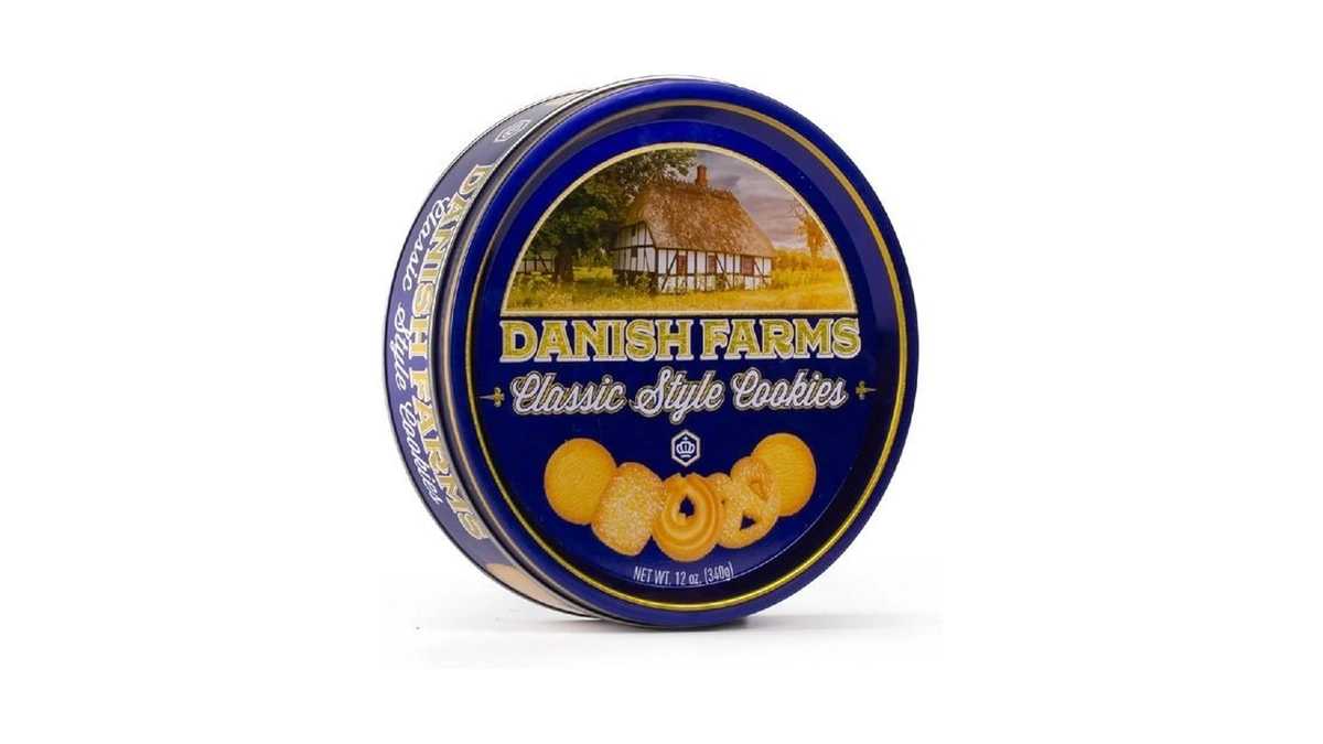 Danish Farms Traditional Butter Cookies, 12-oz. Blue Cookie Tin, Traditional