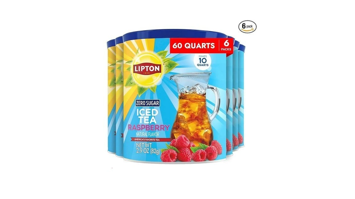 Lipton Zero Sugar Iced Tea Mix, Raspberry Flavor Black Iced