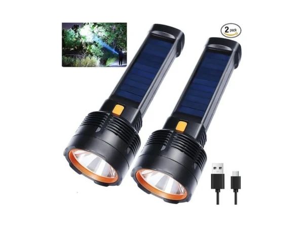 Queena 2 Pack Led Rechargeable Flashlight - 100000 Lumens Super