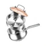 Wangyuanji 2.5 Quart Stainless Steel Saucepan With Steamer Basket, 2-in-1