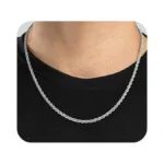 Jewlpire Silver Chain For Men, 2.5mm Stainless Steel Rope Chains