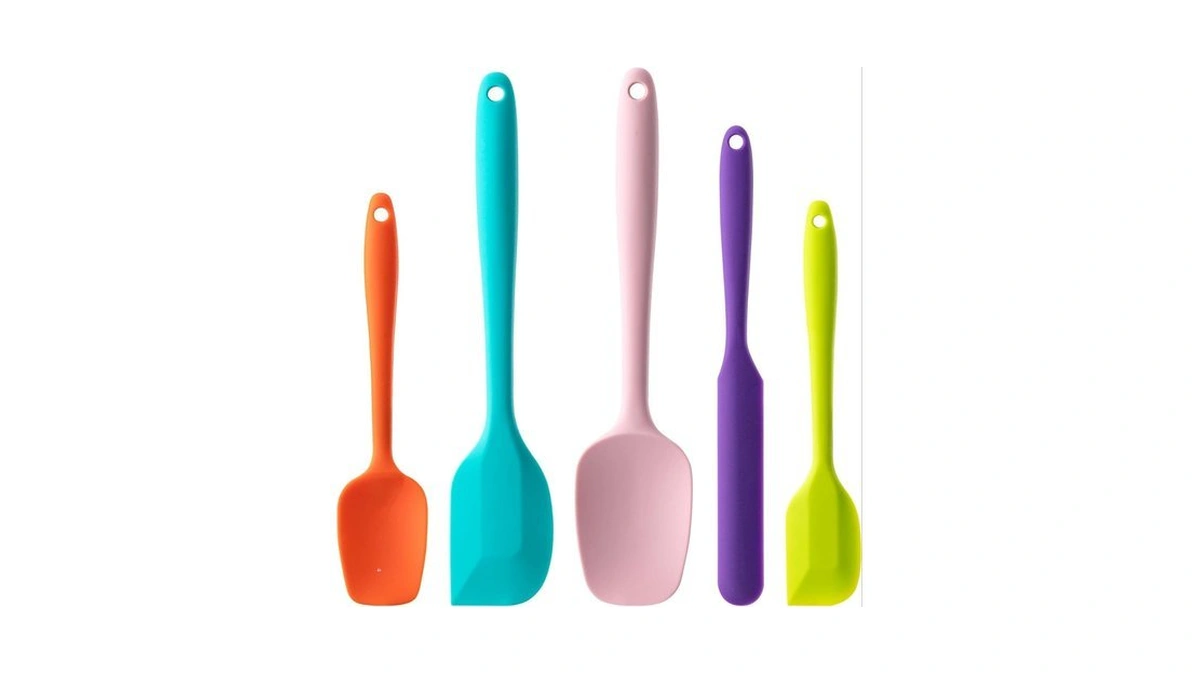 Silicone Spatula Set, 5 Piece Food Grade Rubber Spatulas For