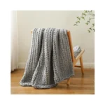 Battilo Chunky Knit Throw Blanket, Soft And Thick Chenille Throw