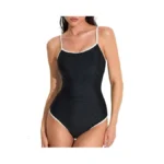 Ajisai Women One Piece Tummy Control Swimsuit Slimming Ruched Backless