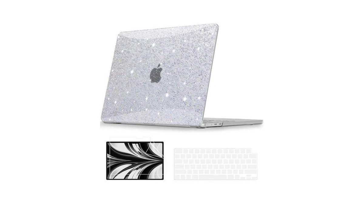 Qjuzo Compatible With Glitter Macbook Air 13 Inch Case 2026