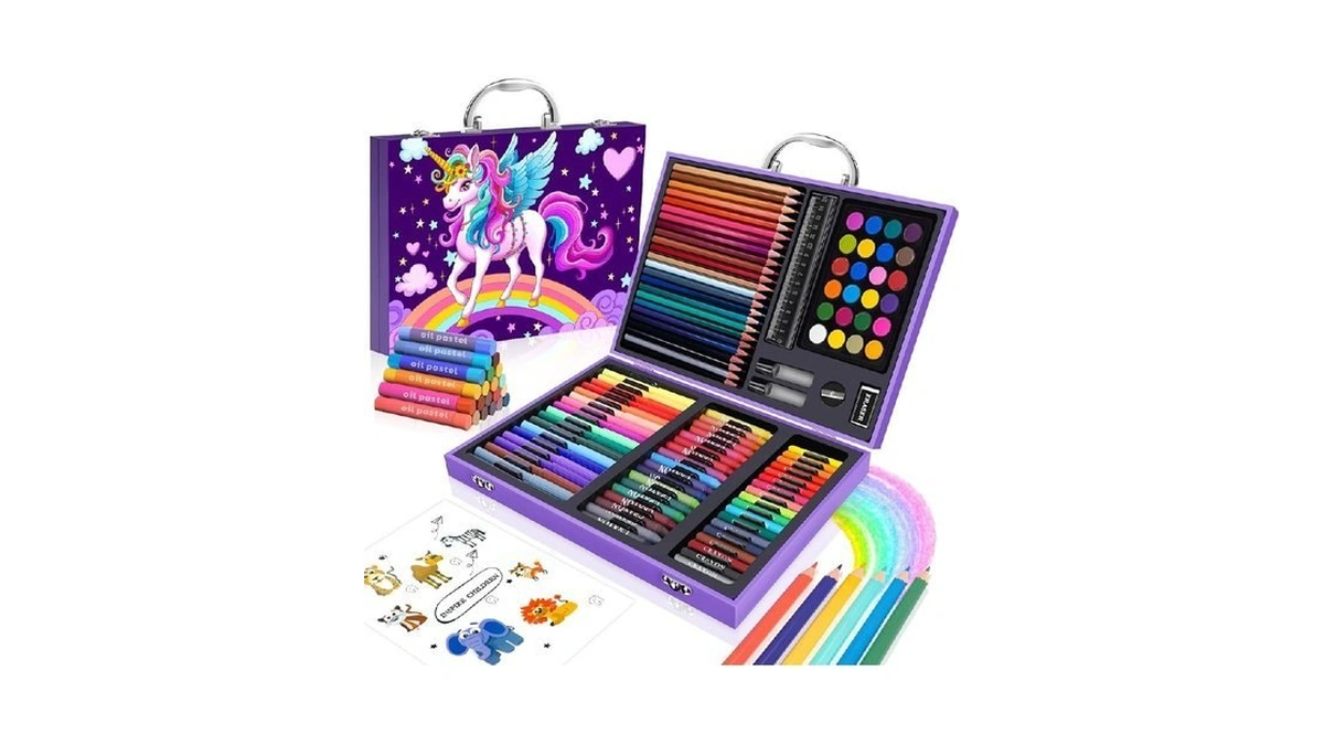 Homicozy Art Supplies Kit For Kids Ages 4-12,unicorn Art Case