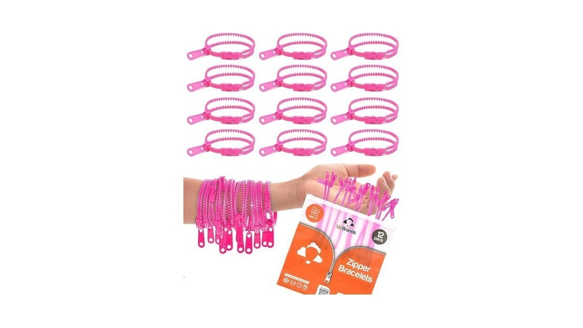 Upbrands 12-pack Pink 7-inch Zipper Bracelets – Thoughtful Fidget Party
