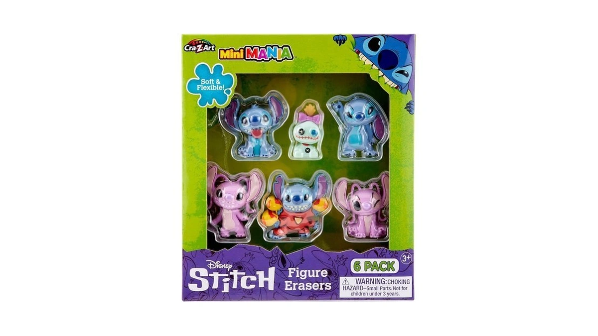 Stitch Surprise 6 Pack Mini Figure Erasers - Get 6
