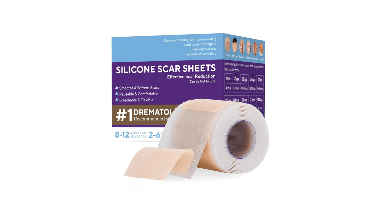 Zetrall Silicone Scar Sheets, Silicone Scar Tape (1.6"x 60" Roll-1.5m),