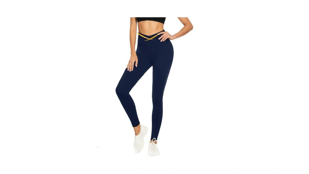 We Fleece Leggings V Cross Waist Leggings For Women Yoga