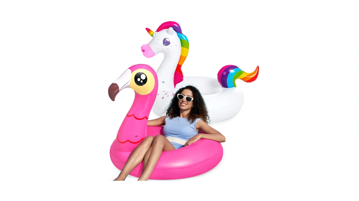 Joyin 2-pack Flamingo Unicorn Pool Float - Fun Floaties Inflatable