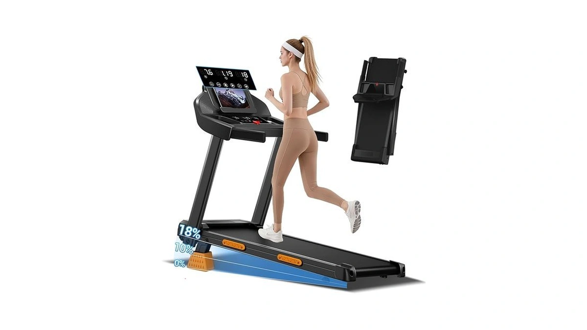 18% Incline Treadmills For Home Small, 3.0hp Foldable Walking Pad