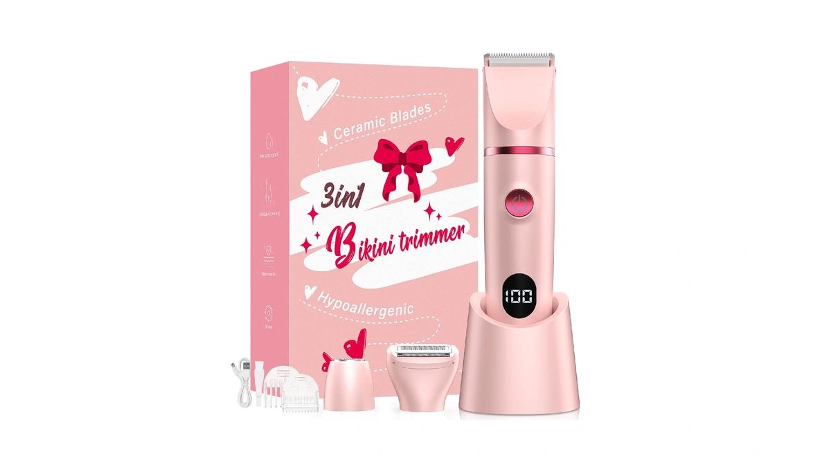 Crolanli Bikini Trimmer For Women, 3-in-1 Electric Razors For Women,