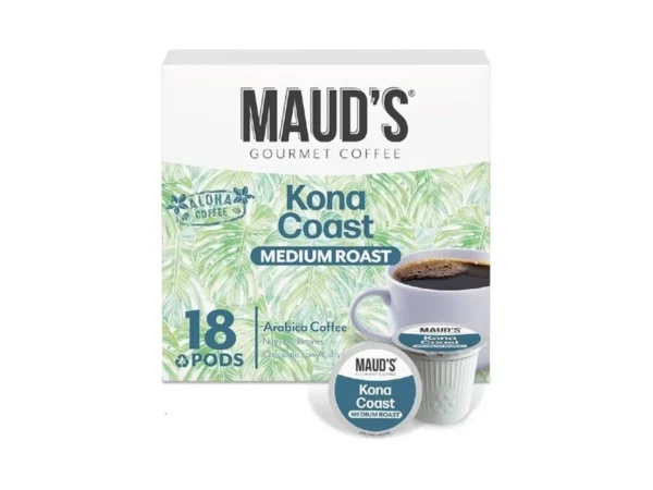 Maud's Kona Coffee Pods, 18 Ct, Medium Roast Coffee In