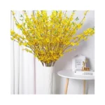U'artlines 4pcs Artificial Forsythia Flower Branches 39.4 Inch Long Stem