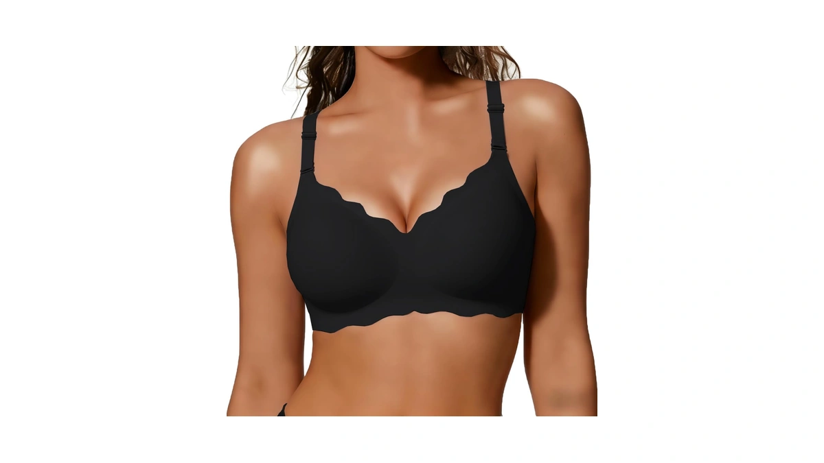 Cocomarts Jelly Bras For Women No Underwire Scalloped Push Up