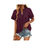 Halife Flutter Sleeve Tops For Women V Neck Ruffle Flowy