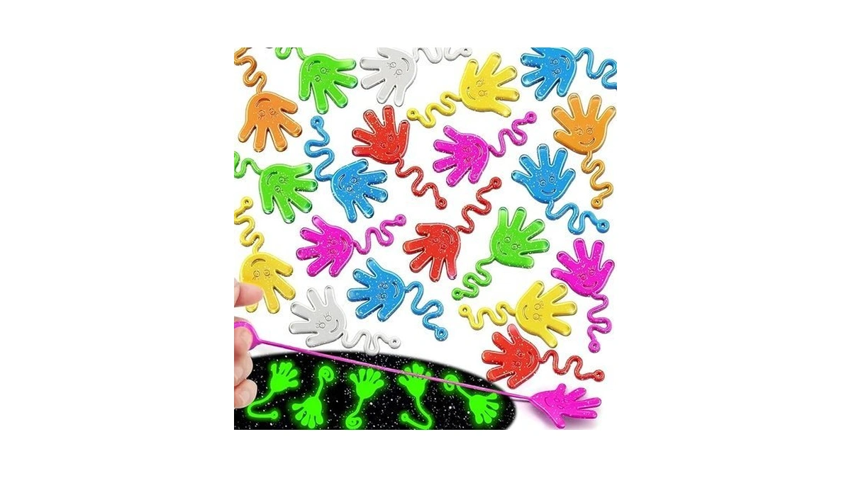 Armaytoy 20pack Glow In Dark Glitter Sticky Hands Party Favors