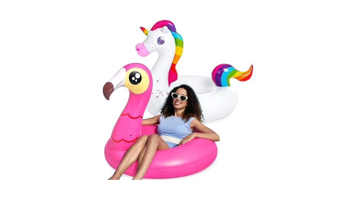 Joyin 2-pack Flamingo Unicorn Pool Float - Fun Floaties Inflatable