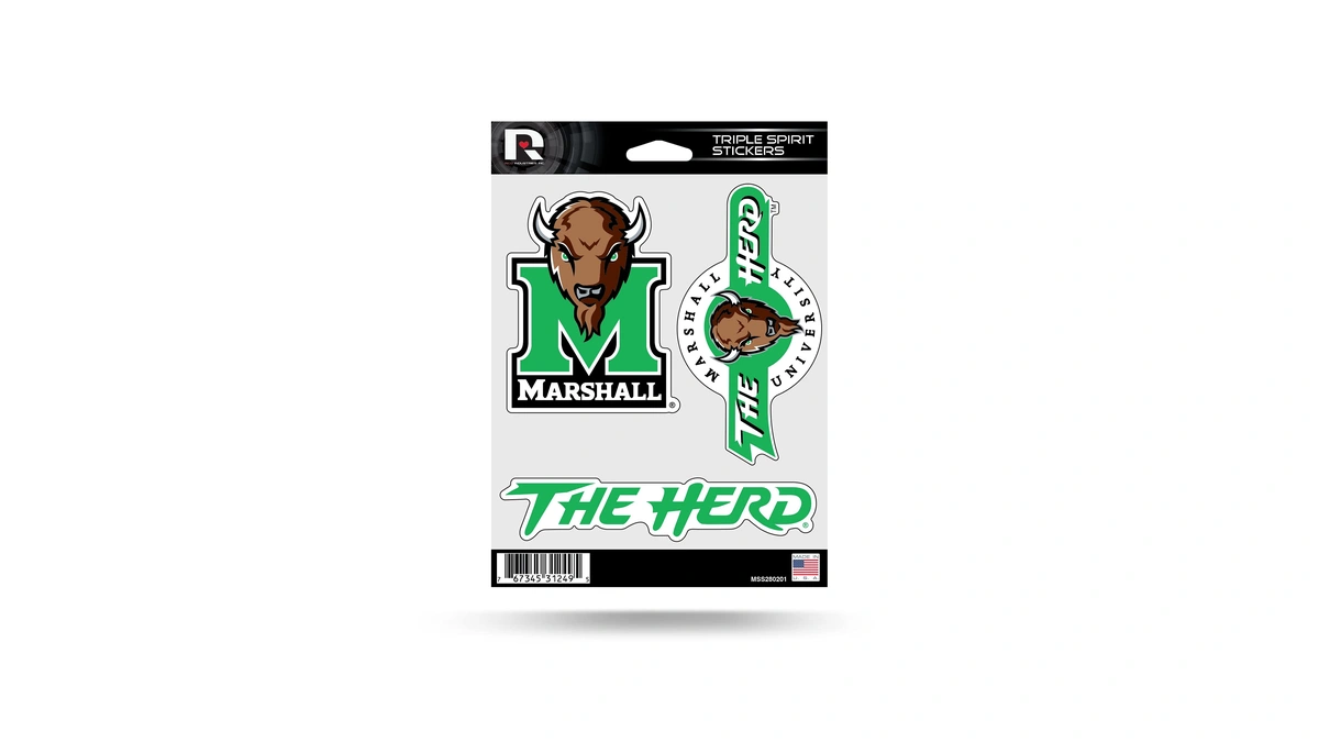 Rico Industries Ncaa Marshall Thundering Herd Triple Sticker Sheet