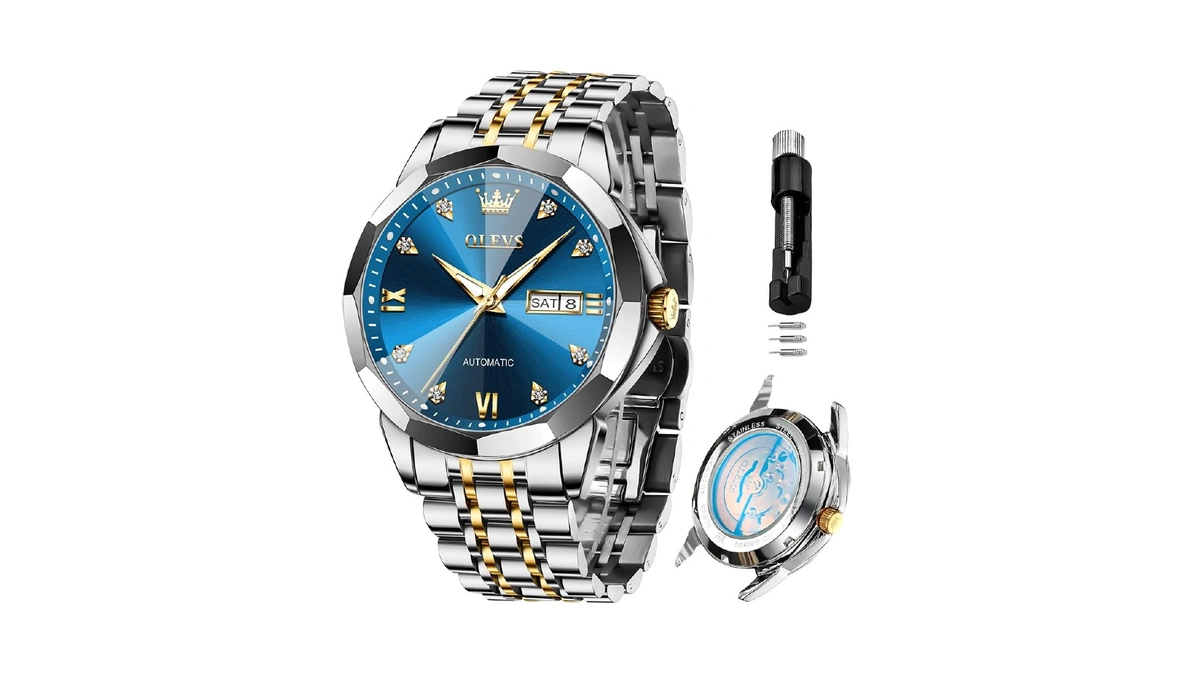 Olevs Mechanical Men Watches Automatic Business Luxury Diamond Self Winding