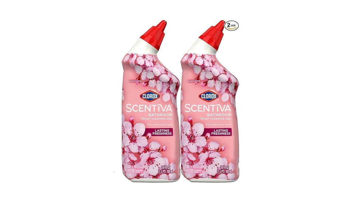 Clorox Scentiva Bathroom Toilet Cleaning Gel, Cherry Blossom And Peach,