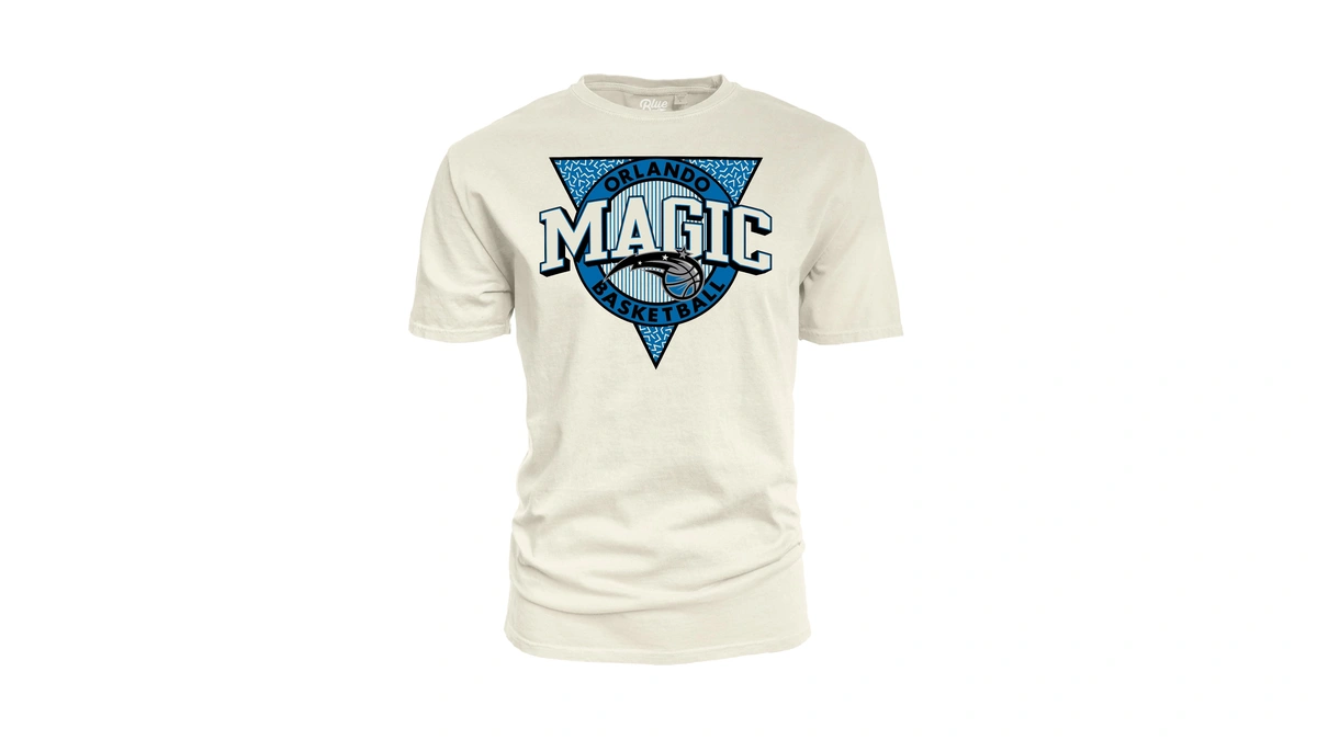 Orlando Magic Nba Officially Licensed T-shirt Ringspun Triblock Ivory, Large