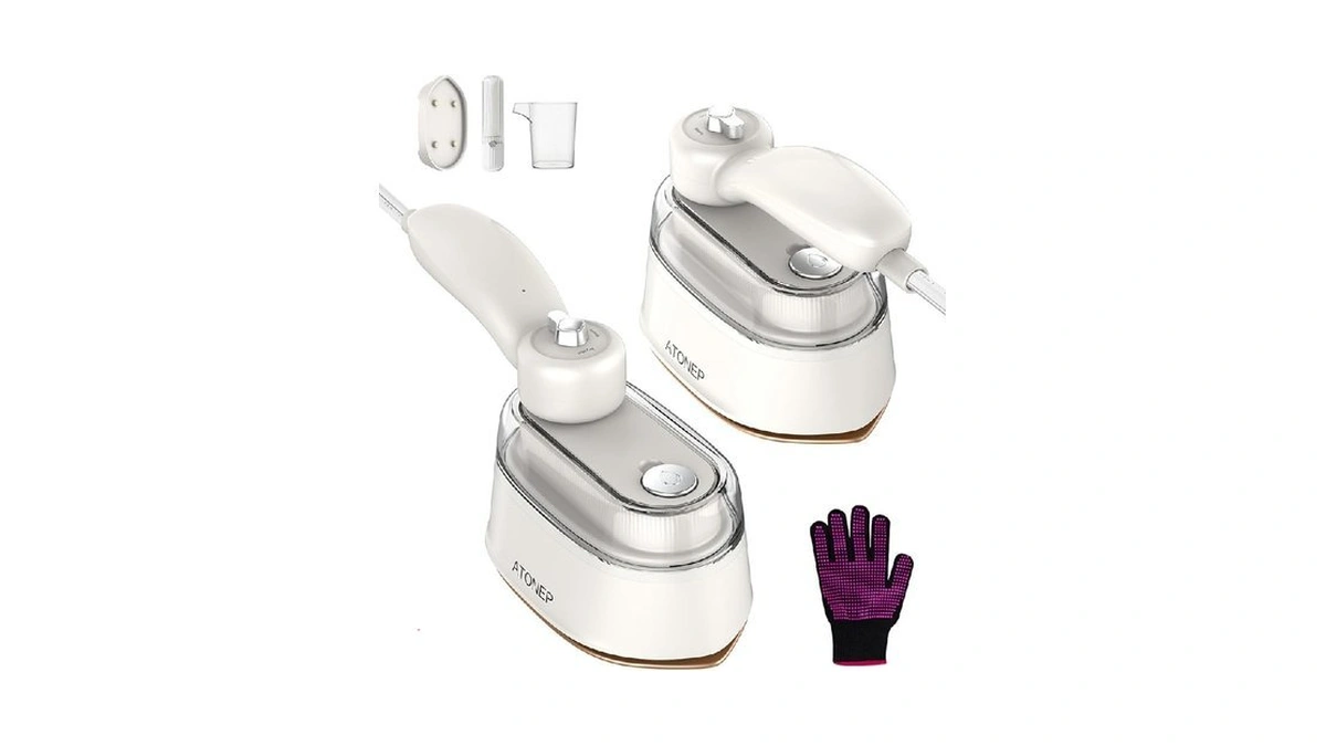 Atonep Portable Travel Steamer For Clothes, 2-in-1 Steamer & Iron