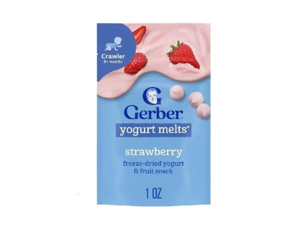 Gerber Stage 3 Baby Food Snacks, Strawberry Yogurt Melts, Freeze
