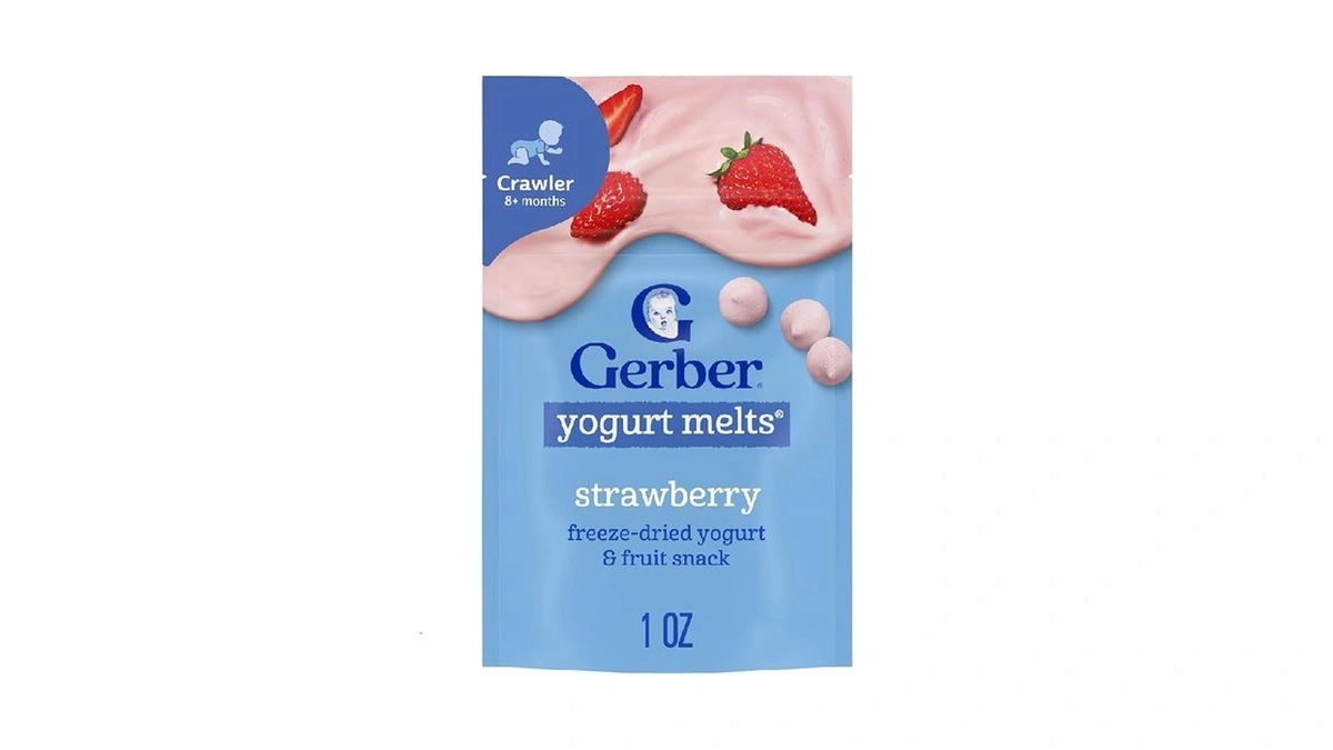 Gerber Stage 3 Baby Food Snacks, Strawberry Yogurt Melts, Freeze