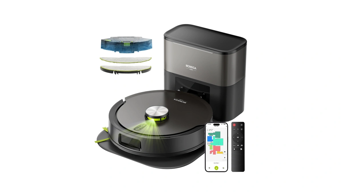 Monsga Robot Vacuum And Mop Combo, 90 Days Self-emptying With